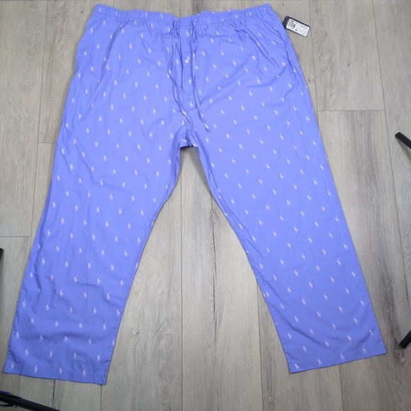Polo Ralph Lauren Other - Polo Ralph Lauren Pajama Pants Mens 4XLT Blue White Logo All Over Print Lounge